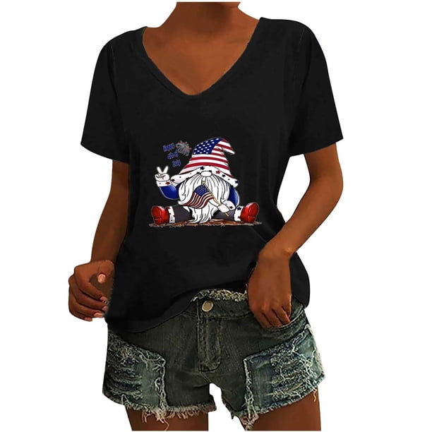 Camisetas de Cuello Redondo Impreso Gradiente de las Mujeres, Manga Corta Casual Top para el Uso Diario