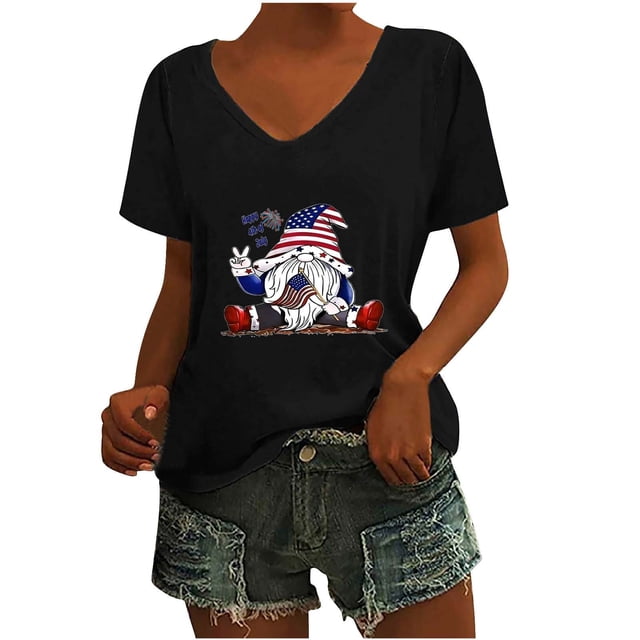 Camisetas de Cuello Redondo Impreso Gradiente de las Mujeres, Manga Corta Casual Top para el Uso Diario