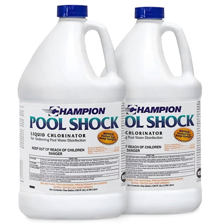 CPDI Champion Pool Shock 1-Gal 12.5% Commercial-Grade Liquid Chlorine, 2 Pk
