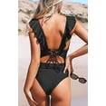 thumbnail image 3 of Maillot de Bain une Pièce pour Femmes à Volants Lacé Contrôle du Ventre, 3 of 4