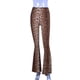 thumbnail image 5 of Pantalones acampanados de cintura alta elásticos de otoño europeos y americanos con estampado de leopardo para mujer, 5 of 6