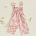thumbnail image 2 of Zanarzt Toddler Girls Sleeveless Jumpsuits Toddler Baby Girl Summer Clothes Ruffle Sleeveless Smocked Romper Jumpsuit Suspender Pants Cute Outfit Pink,2-3 Years, 2 of 7