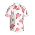 thumbnail image 2 of Disketp Hawaiian Shirts For Men,Pink Hearts Print Mens Casual Short Sleeve Button Down Shirts Beach Shirt, 2 of 8