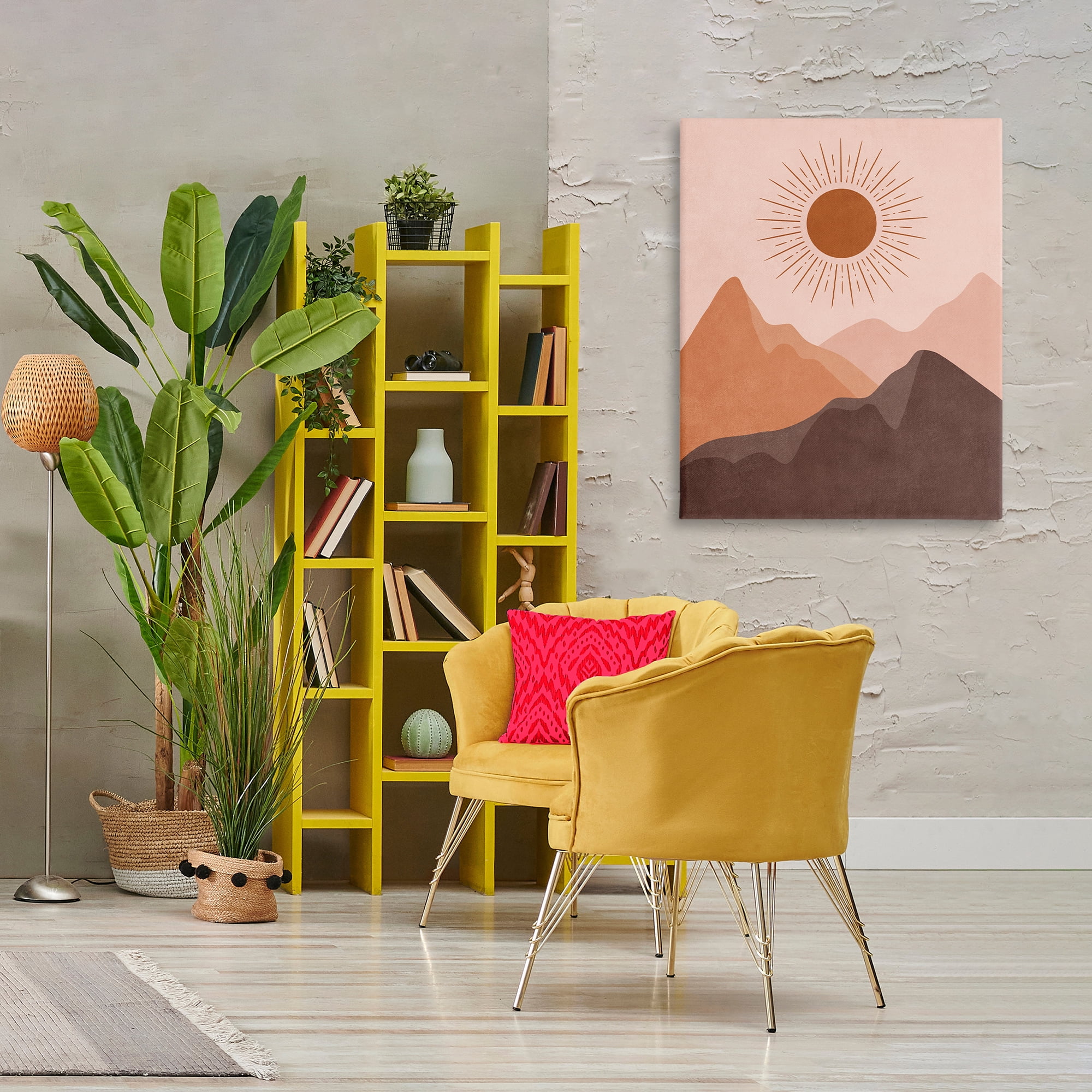 Stupell Industries Rust Boho Mountains Landscape & Nature Painting Wrapped Canvas Art Print Wall Art, 30 x 40