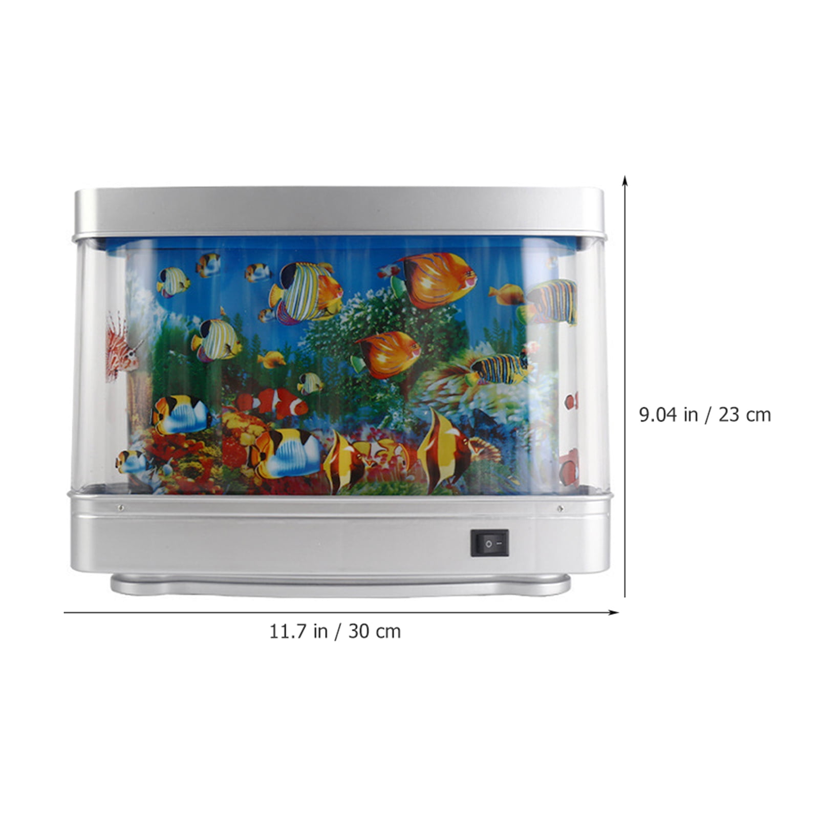 Fake Motion Fish Tank Mini Aquarium, Artificial Tropical Decorative Lamp Night Light with Moving Fish