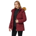 thumbnail image 3 of WenVen Women's Winter Coat Quilted Puffer Jacket Windproof Puffy Outerwear Wine Red 2XL, 3 of 13