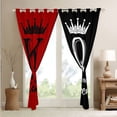 thumbnail image 3 of Black White Red Couple 52"Wx84"L Window Curtains For Men Women Room,King And Queen Crown 30%-50% Blackout Curtains Mr Mrs His Her Curtains & Drapes Romantic Valentine'S Day Curtains 2 Panels, 3 of 6