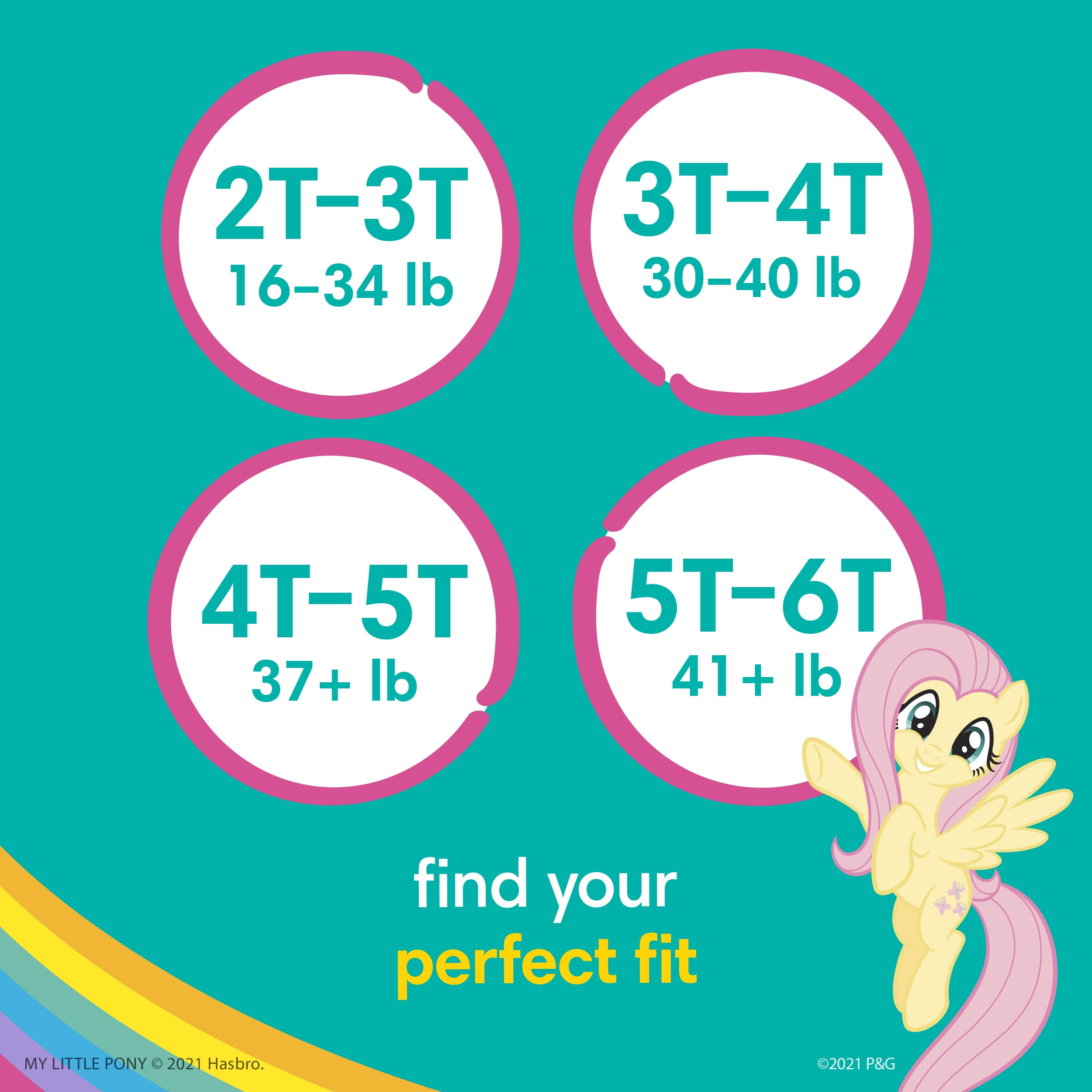  Pampers Easy Ups Girls & Boys Potty Training Pants - Size 2T-3T,  25 Count, My Little Pony Training Underwear : Baby