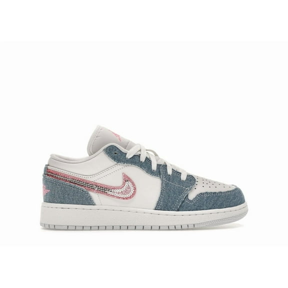 Jordan Kid's 1 Low SE Denim Sequin Basketball Shoes, from StockX