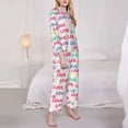 thumbnail image 3 of Uemuo gray stripes and hearts Pattern Womens Pajama Sets,PJ Set for Women,Pajamas for Women Logo,Long Sleeve Pajama Set for Women,Soft Long Sleeve Top With Pants-Large, 3 of 7
