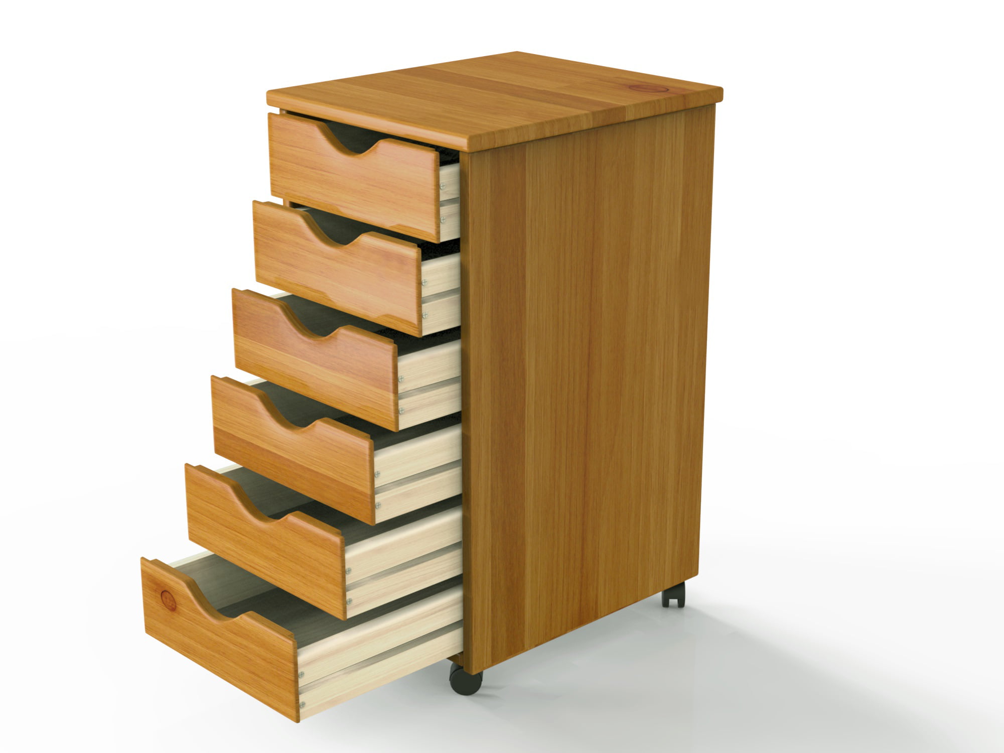 Adeptus Wood Rolling Craft Storage, Wooden Drawer Storage Cabinet
