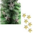 thumbnail image 3 of Paquete de 6 adornos para árboles de Navidad: adornos colgantes de estrellas con purpurina dorada, adornos festivos, dorados, 3,5 pulgadas, 3 of 5