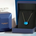 thumbnail image 5 of Gem Stone King 14K Yellow Gold Blue Simulated Opal Pendant Necklace | 1.17 Cttw | Gemstone October Birthstone | Oval Cabochon 11X9MM | Gold Necklace for Women | With 18 inch Gold Chain, 5 of 6