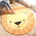 thumbnail image 2 of 36-Inch Round Non-Slip Animal Print Rug for Living Room, Bedroom, Nursery Coffee Table Mat Soft Faux Fur Floor Decor, 2 of 5