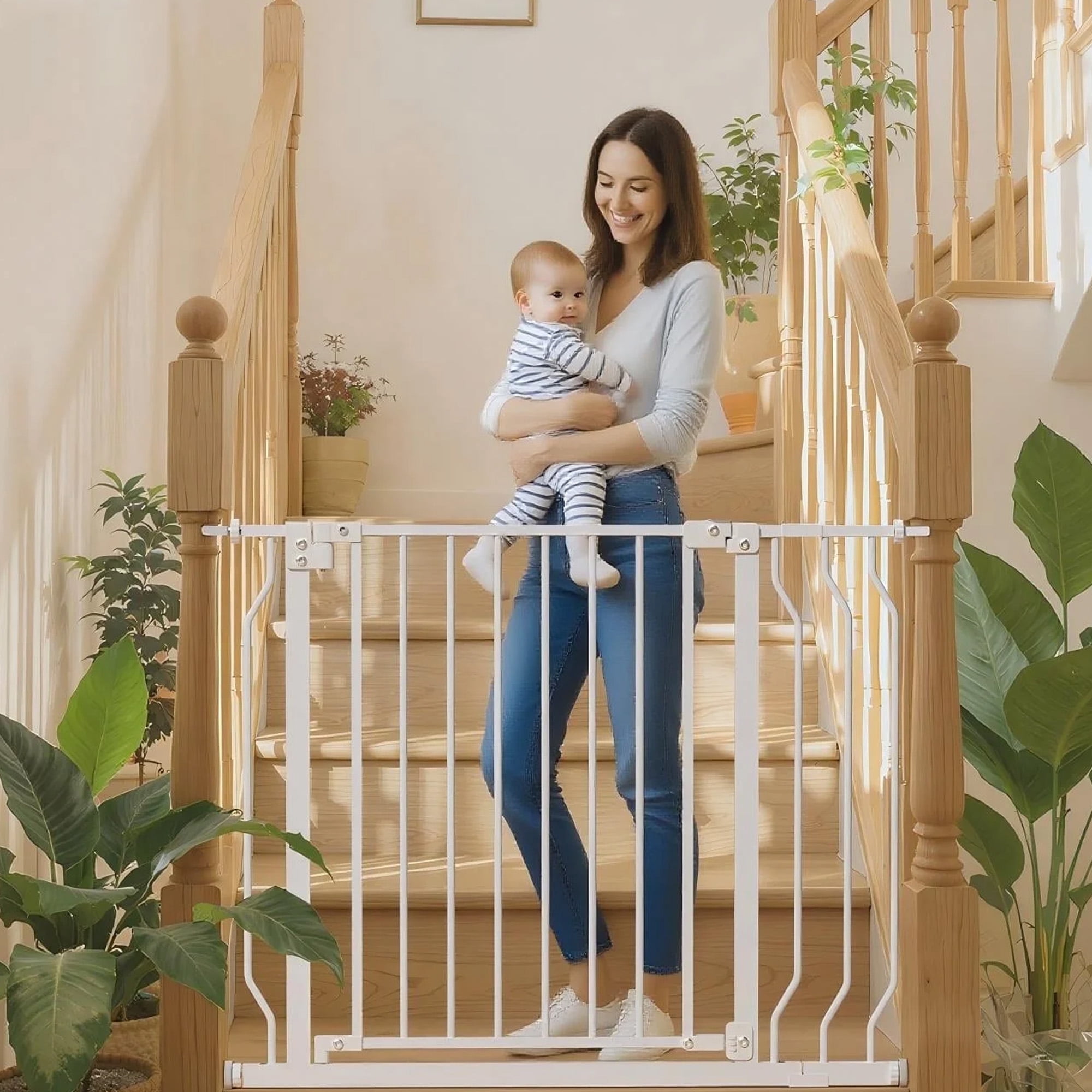 Mutak Baby Gate Safety Stair Gate Dog Fence Doorway 29.5"-43"W x 30"H