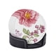 thumbnail image 2 of Posavasos de cuero de 6 piezas, juego de flores con ilustración de acuarela en fondo blanco simple, posavasos para bebidas, posavasos para tazas, regalo de inauguración de la casa, ideal para la, 2 of 7