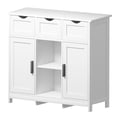 thumbnail image 6 of 35.4" Accent Storage Cabinet, Modern Multi-Function Storage Sideboard with 3 Drawers, 2 Doors, 3 Adjustable Shelves, Side Console Table for Living Room, Bedroom, Kitchen, Dining Room, Entryway, White, 6 of 6