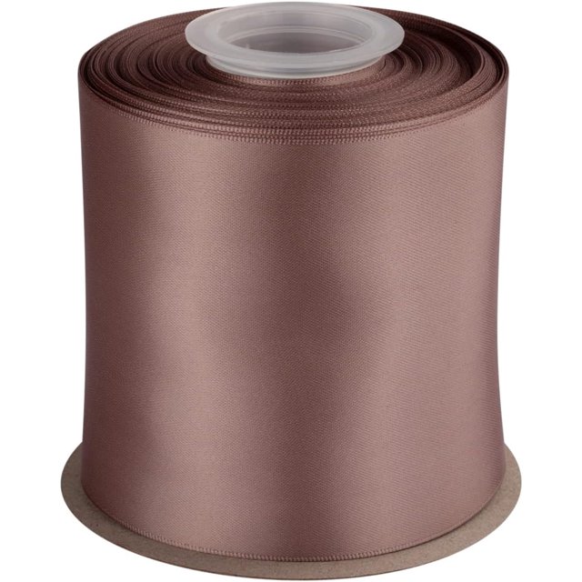 GFDYREE 4" Inch Double Faced Satin Ribbon Chocolate Chip Solid Polyester Craft Ribbon - 25 Yards Perfect for Gift Wrapping, Crafts, Wreath, Wedding Party Ceremony Decoration, Floral Arrangem