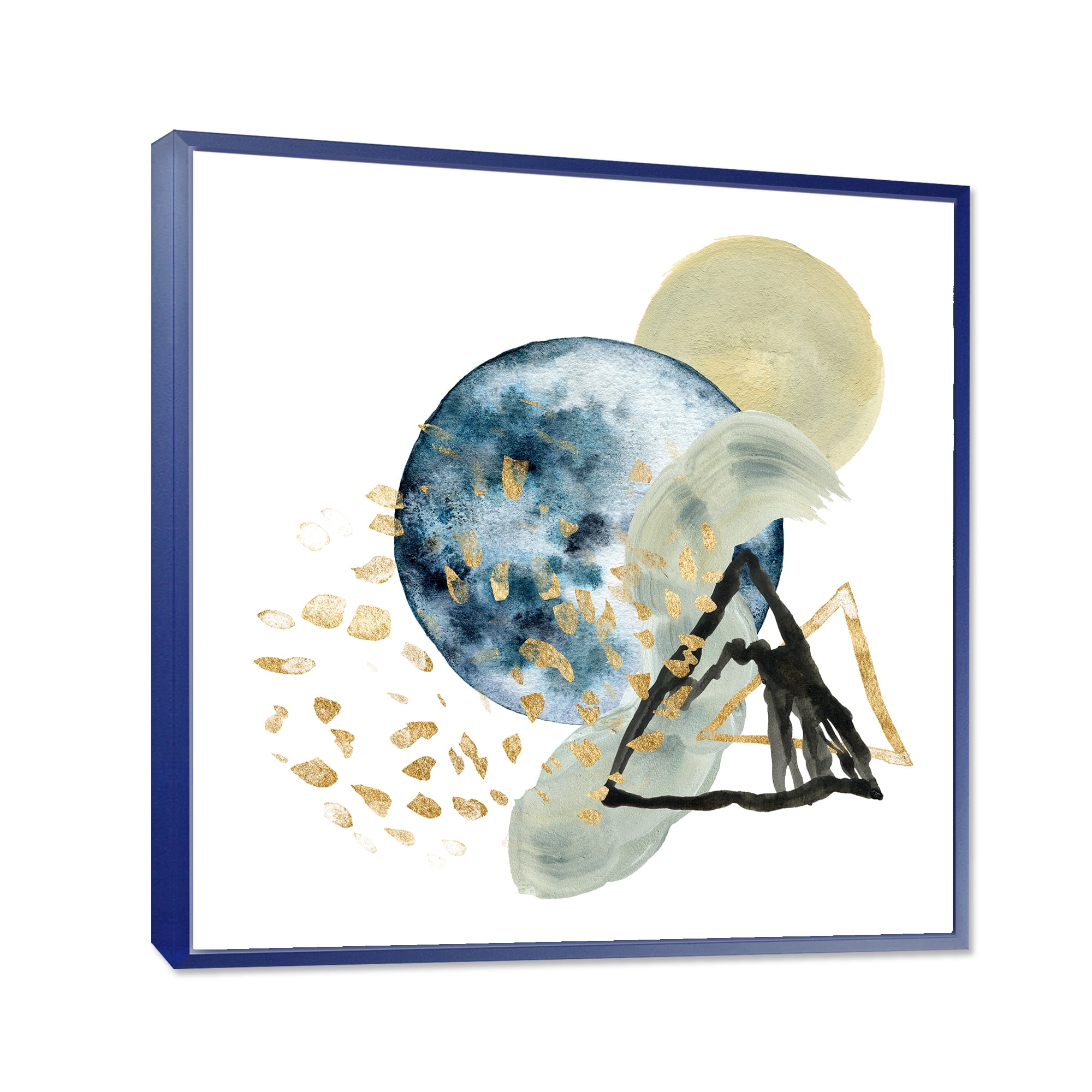 Designart 'Minimalistic Landscape of Moon With Mountains II' Modern Framed Canvas Wall Art Print