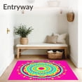 thumbnail image 3 of ODIKA 3'x5' Machine Washable Non-Slip Area Rug, Whimsical Starburst and Arch with Radiant Festive Petals High Traffic Rug, Pink, 643920, 3 of 7