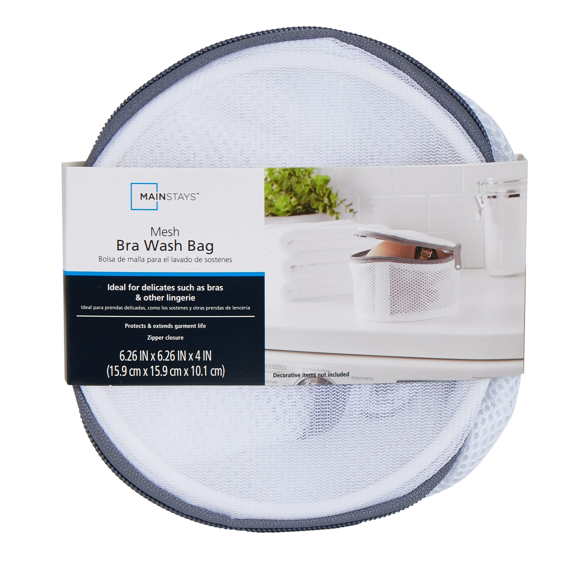 Mainstays Mesh Bra Wash Bag, White