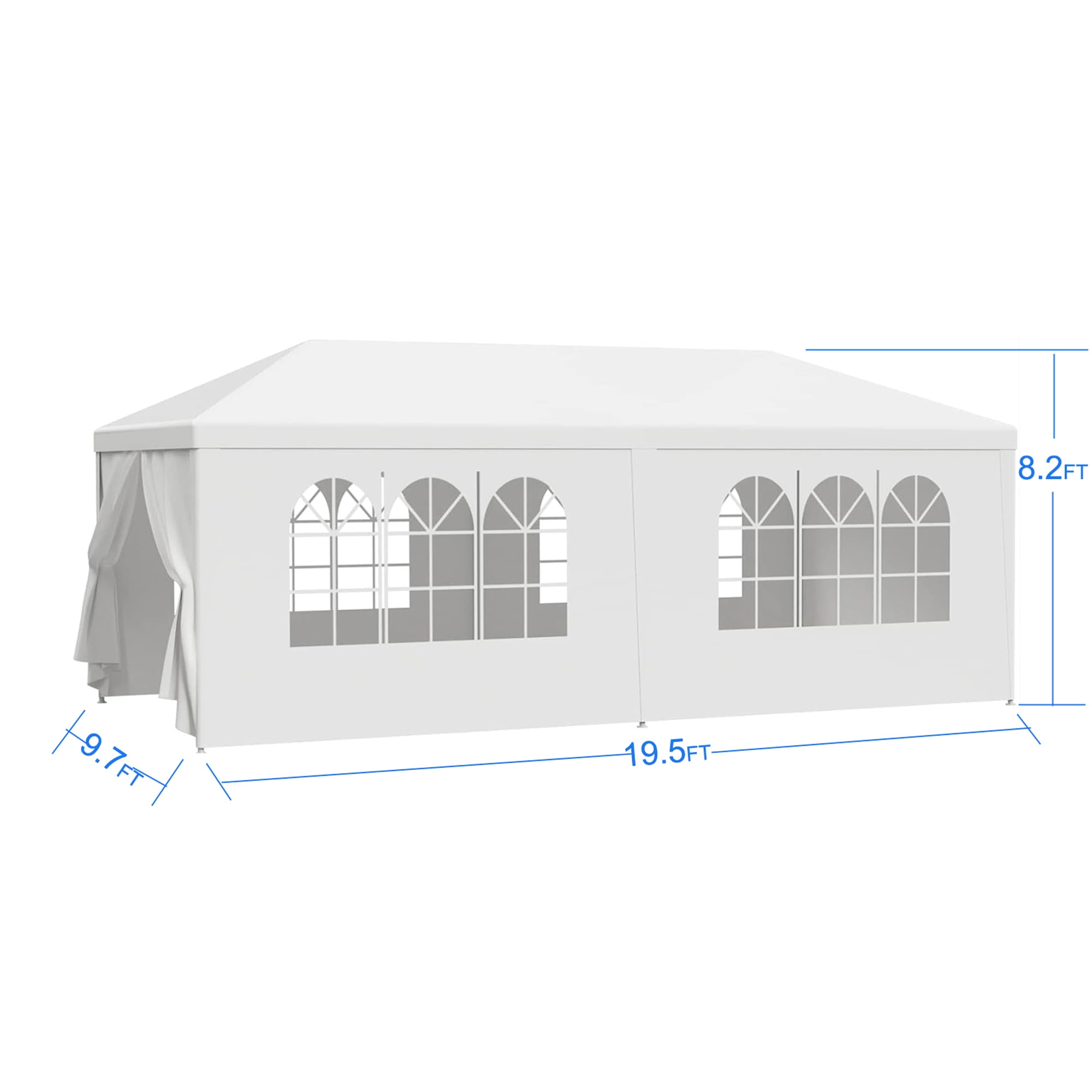 BaPiPro 10'×20' Canopy Tent with 6 Detachable Sidewalls, Portable Sidewall-Free Design, Easy Setup Waterproof for Outdoor Wedding Part Event, Patio Garden, White