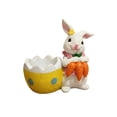 thumbnail image 2 of Easter Decorations Bunny Egg Planter Figurine 3.54 Inch, Resin Easter Decor Mini Flower Pot for Home Table, 2 of 4