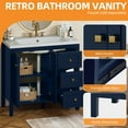 thumbnail image 4 of Craftian 36'' Modern Bathroom Vanity with Sink Combo, Freestanding Bathroom Storage Cabinet with Drawers & Doors, Blue, 4 of 10