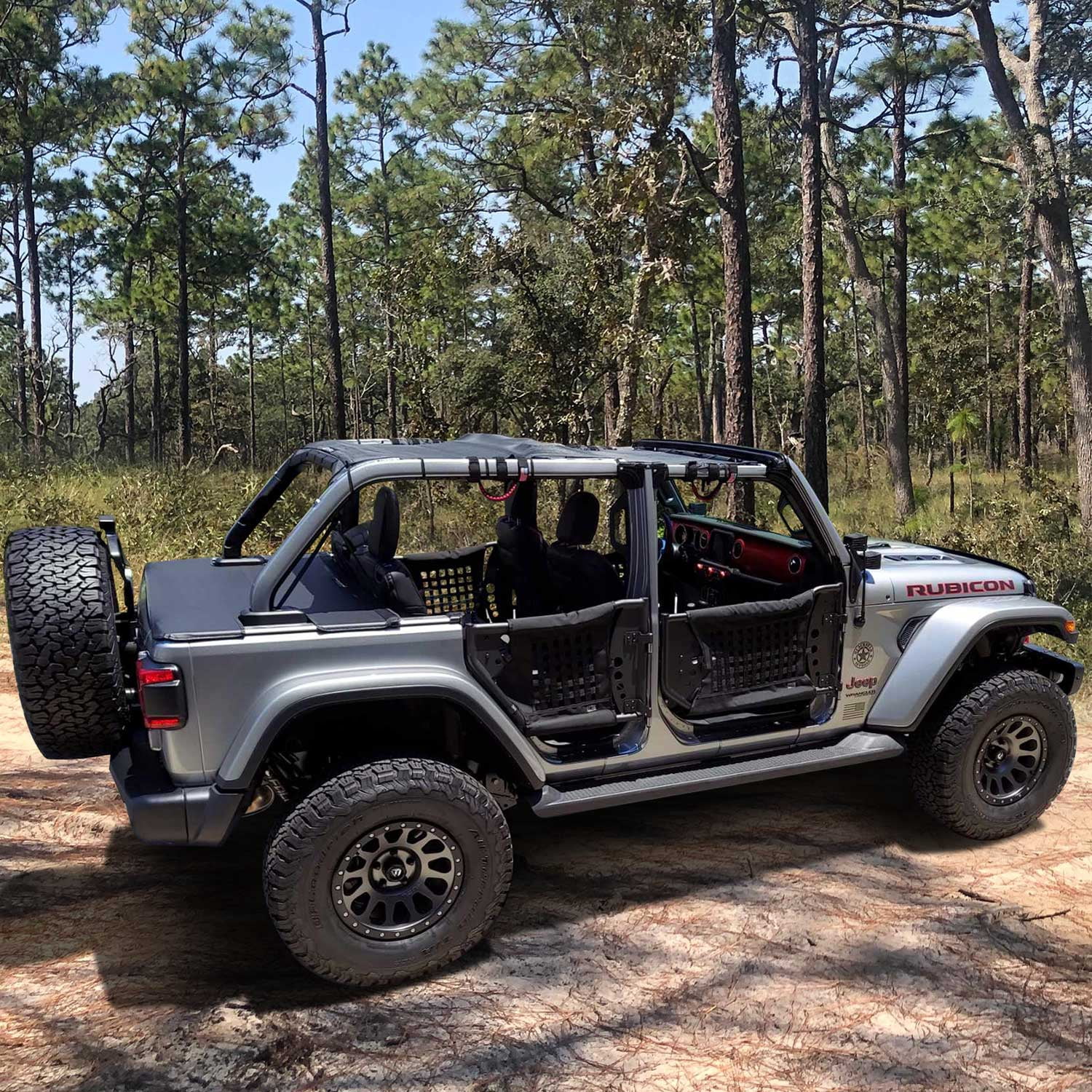 Shadeidea Jeep Wrangler Truck Tonneau Cover, Marine-Grade Vinyl Black, UV Blocker, JLU (2018-Current) 4 Door Rear  Tailgate Cover for Rubicon Sahara Sport S , 1 Piece