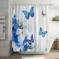 thumbnail image 7 of Butterfly Shower Curtain Polyester Shower Curtain Color:Blue Material:Polyester, 7 of 7
