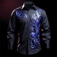 thumbnail image 3 of Líneas de camisas para hombres, pétalos de lujo de moda, casuales, suaves y cómodos, patrón de alta definición, nuevas blusas para hombres., 3 of 5