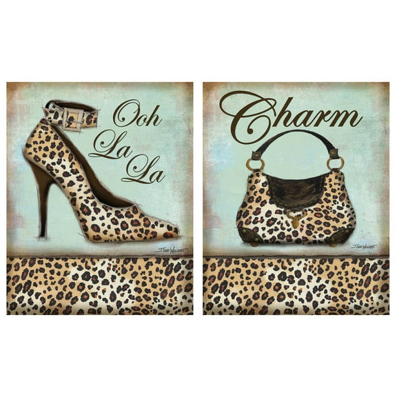 Exotic Leopard Print; Charm Purse and Ooh La La High-Heel; Two 8X10 Poster Prints