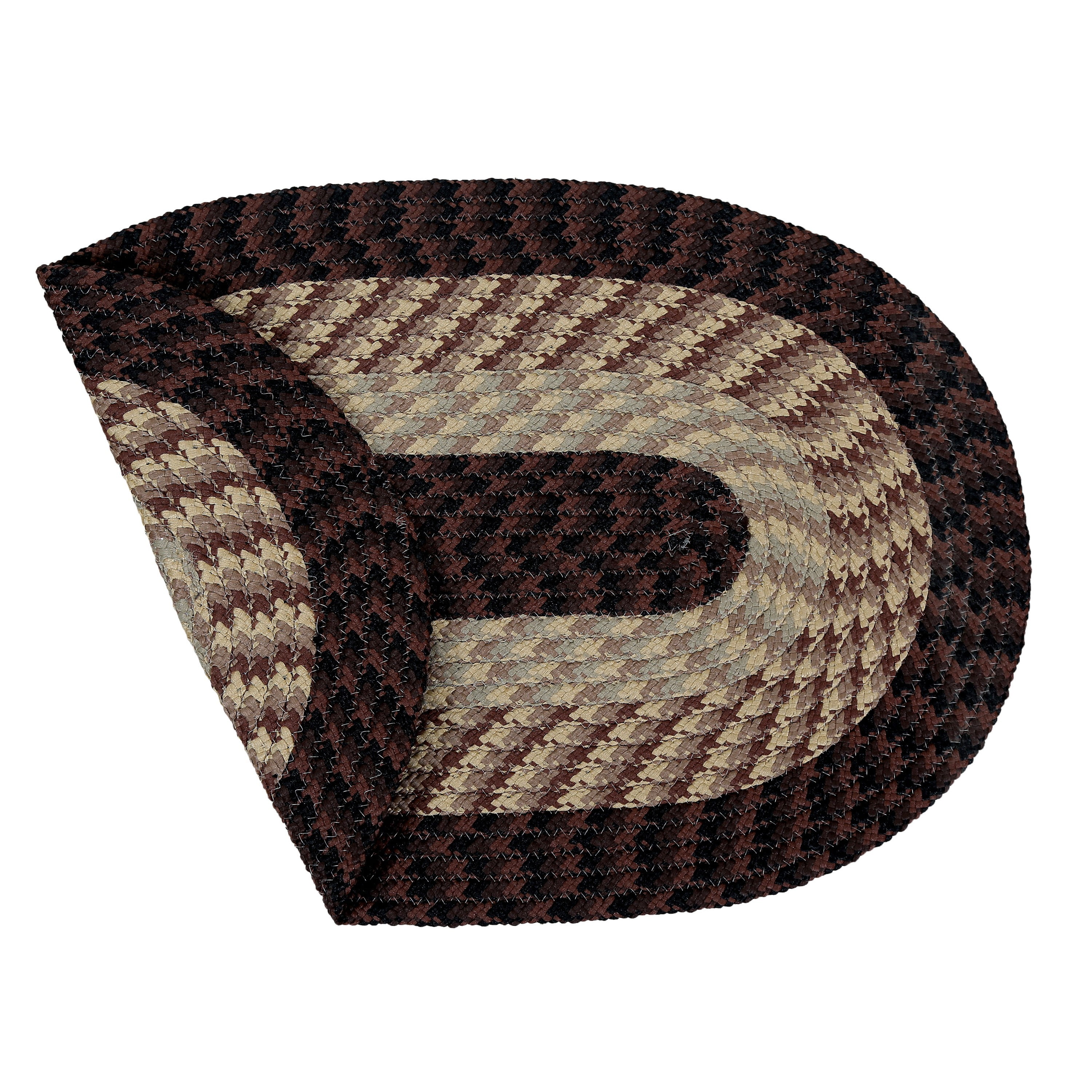 Better Trends 88"x 112" Oval Rug 100% Polypropylene Durable & Stain Resistant Reversible Indoor Area Utility Rug (Chocolate Stripe) Alpine Stripe Collection