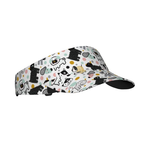 Balery Funny Puppy Sport Wear Athletic Visor Sun Sports Visor Hat Visor Adjustable Cap for Women and Men (One Size)