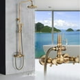thumbnail image 2 of Shower Mixer Taps Bathroom Shower System Antique Brass Rainfall Shower Head Handheld Shower Mixer Taps Bath Shower Set, 2 of 13