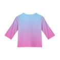 thumbnail image 3 of CCRFTGI Cute Shirts for Kids Girls Size 10-12 Summer 3/4 Sleeve Button V Neck Gradient Tee Shirts Casual Soft Lightweight Tween Girls Trendy Clothes Basic T-Shirts Sky Blue 3-4 Years, 3 of 4