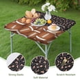 thumbnail image 4 of Leopard Print and Footballs Pattern Square Fitted Tablecloth with Elastic Edge,Square Table Cover,Washable Elastic Table Cover for Home Kitchen Party Decor 34"x34", 4 of 6