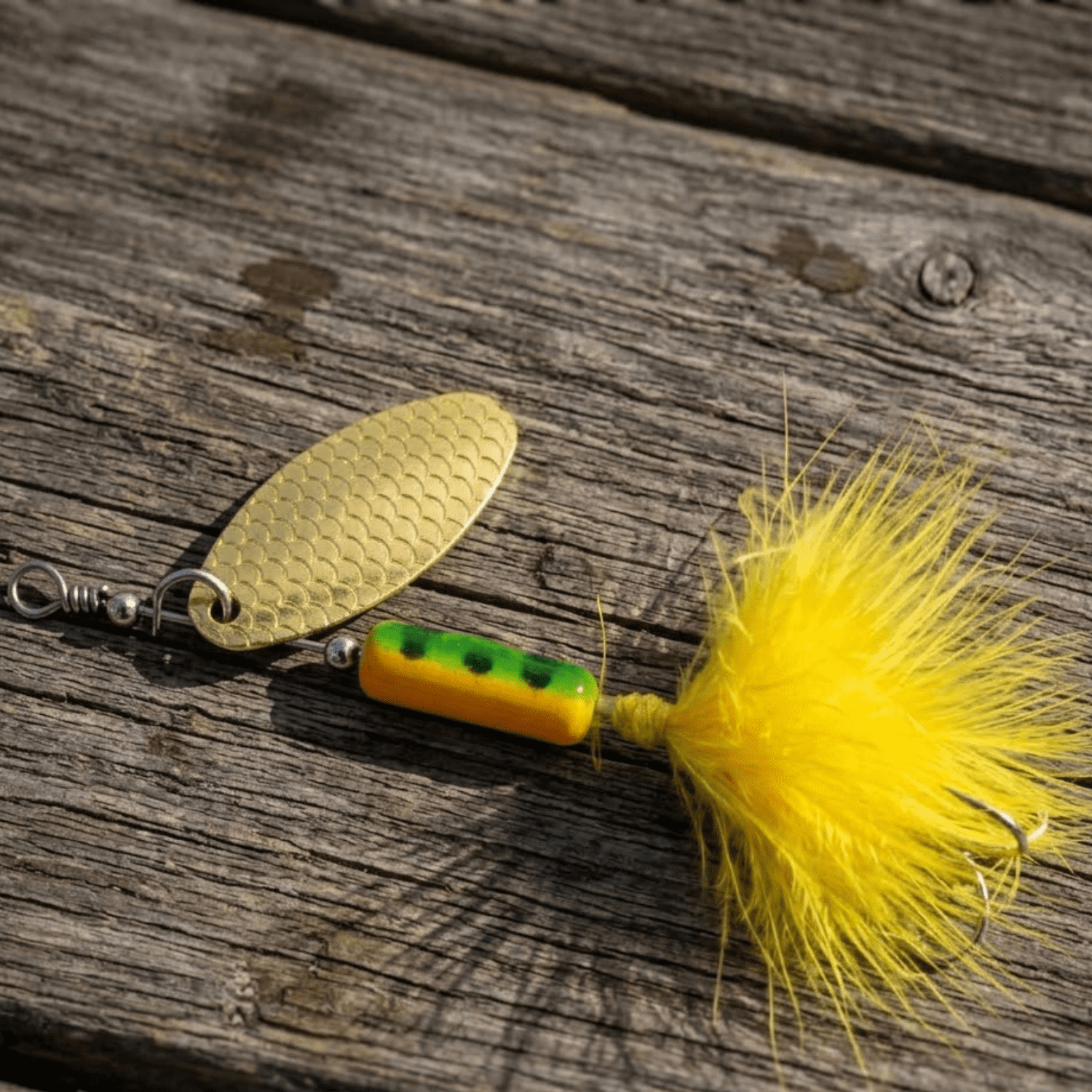 (6 pack) Ozark Trail 3/8 oz Fire Tiger Inline Spinner Fishing Lure for Bass and Trout