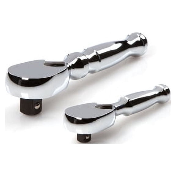 TEKTON 1/4, 3/8 Inch Drive Non-Quick-Release Stubby Ratchet Set, 2-Piece (3, 4-1/2 in.) | SRH91006