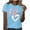 #179-Light Blue, variant on Xuyuer Women Blessed Beyond Measure Funny Cute T Shirts for Women Cute Sleeved Tops, Summer T-Shirt for Leisure Outdoor Casual Wear Simple Heart Graphic Shirts Vacation Thankful Tee