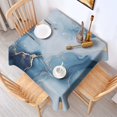 thumbnail image 2 of Blue Gold Marble Pattern Square Tablecloth,Waterproof Square Table Cover,Wipeable Spillproof Washable Table Cover for Home Kitchen Party Decor 42"X42"(107x107cm), 2 of 6