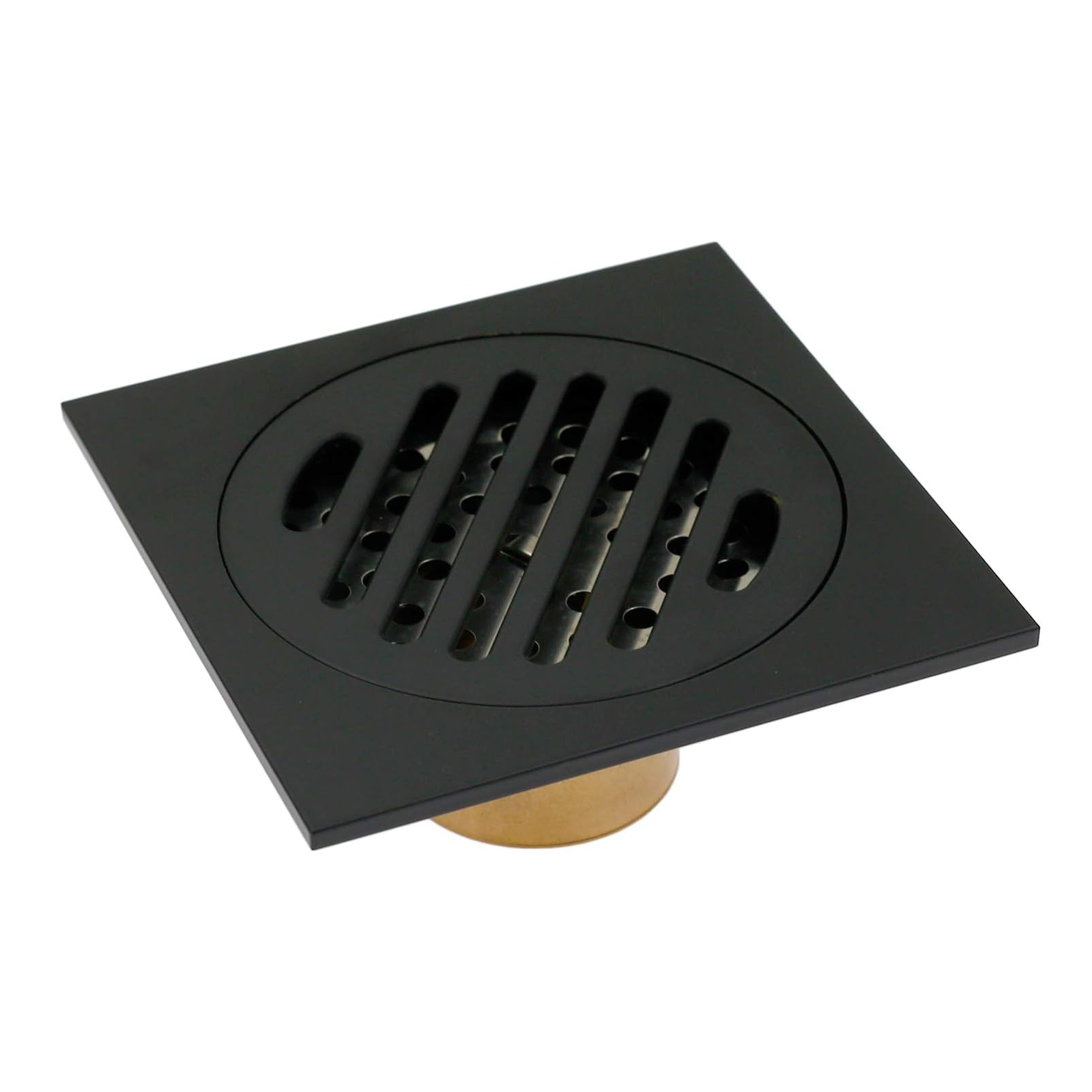 Matte Black Square Shower Drain, 3.84x3.84" Stainless Steel Floor Drain