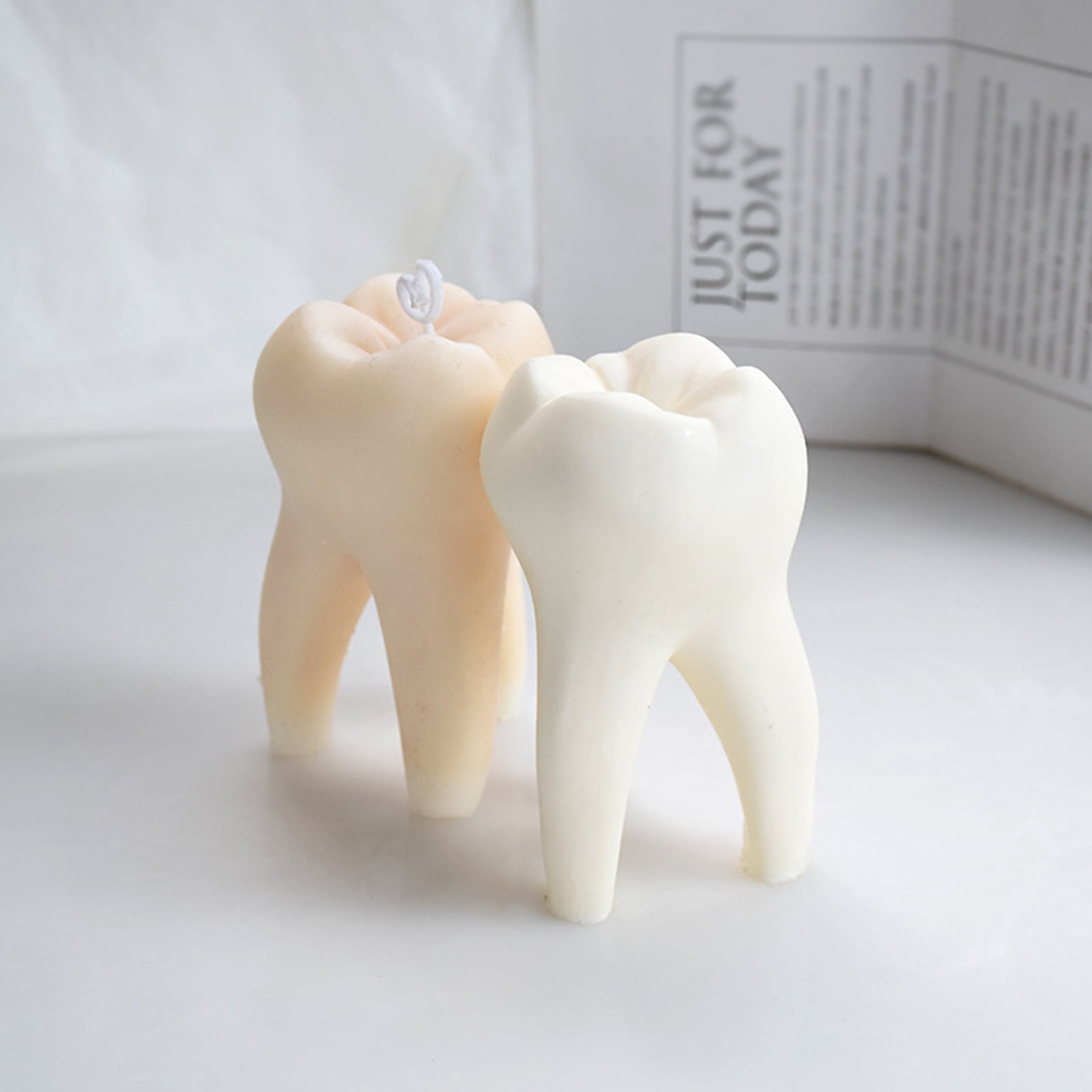 Geemin 3D Teeth Candle Mold for Making Candle Soap Plaster Cake Fondant Resin Casting