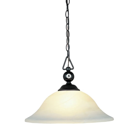 Elk Home 16-Inch Wide Billiard Motif Pendant, Transitional-Matte Black