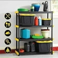 thumbnail image 5 of 4-Tier Heavy Duty Rack Shelf, Plastic Storage Shelving Unit, Modular Rack Organization, 200lbs/shelf for Tool Shed, Indoor, Storage Room (55”H x 48”W x 20”D), 5 of 5