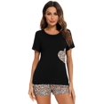 thumbnail image 4 of Women's Pajama Set Short Sleeve Shirt and Shorts Sleepwear Pajamas Loungewear S-2XL, 4 of 5