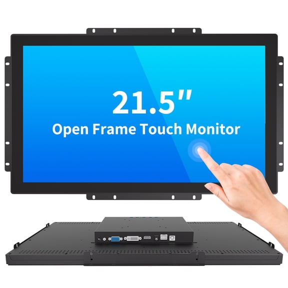 LMENGER 21.5IN Open Frame Touch Monitor, PCAP 10-Point Touch Industrial Touchscreen Monitor, with HDMI/VGA/DVI Interface, Active Matrix TFT LCD,LED Backlight, with VESA Mount