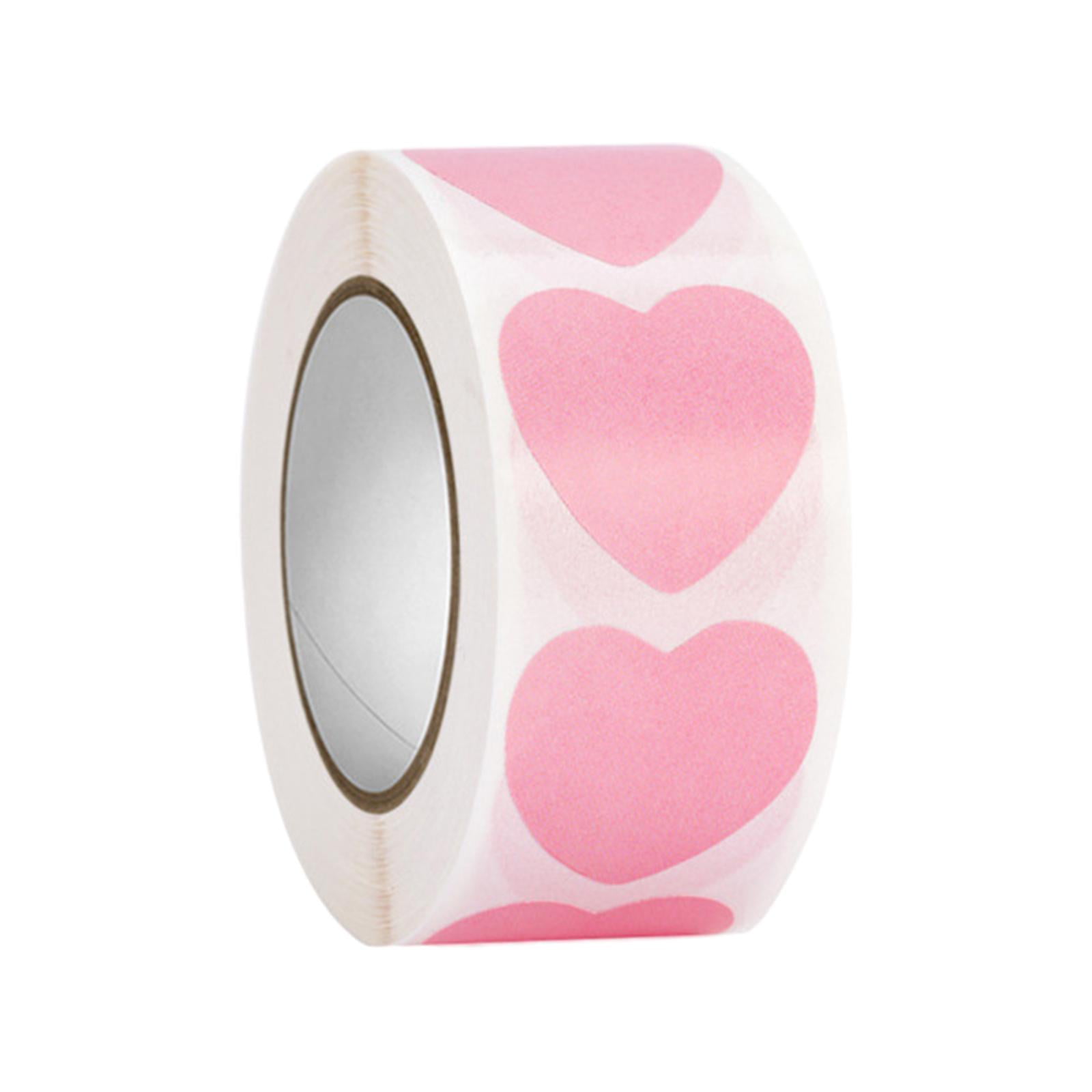 Milageto 5x500pcs Labels Pink Heart Stickers Heart Shape Paper Labels for Valentine's Day Wedding Anniversaries Invitation Envelopes 6 Pcs