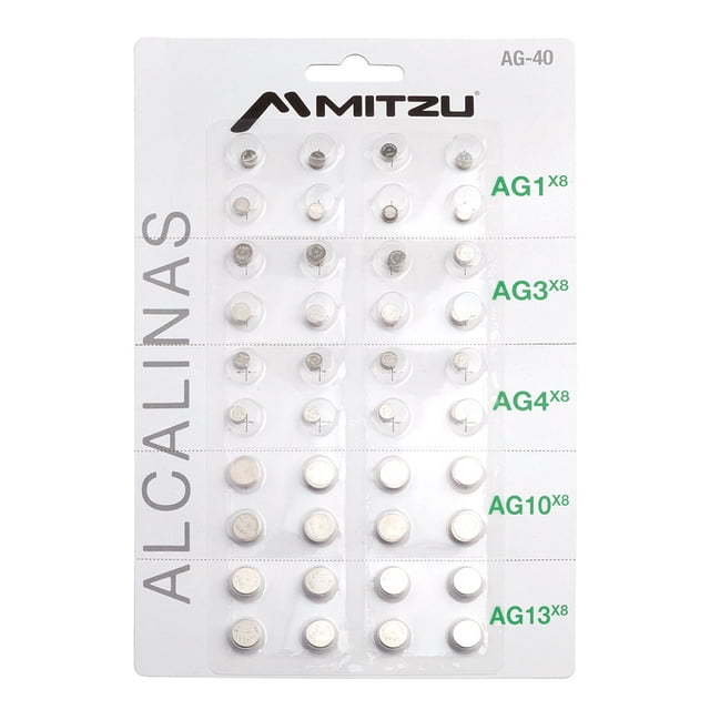 Kit 40 Pilas Alcalinas Mitzu Tipo Botón AG-40