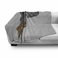 thumbnail image 3 of Indie Soft Flannel Fleece Throw Blanket, Abstract Skull with Floral Ornaments and Red Beard Patterns Punk, Cozy Plush for Indoor and Outdoor Use, 50" x 60", Black Pale Grey Orange, by Ambesonne, 3 of 6